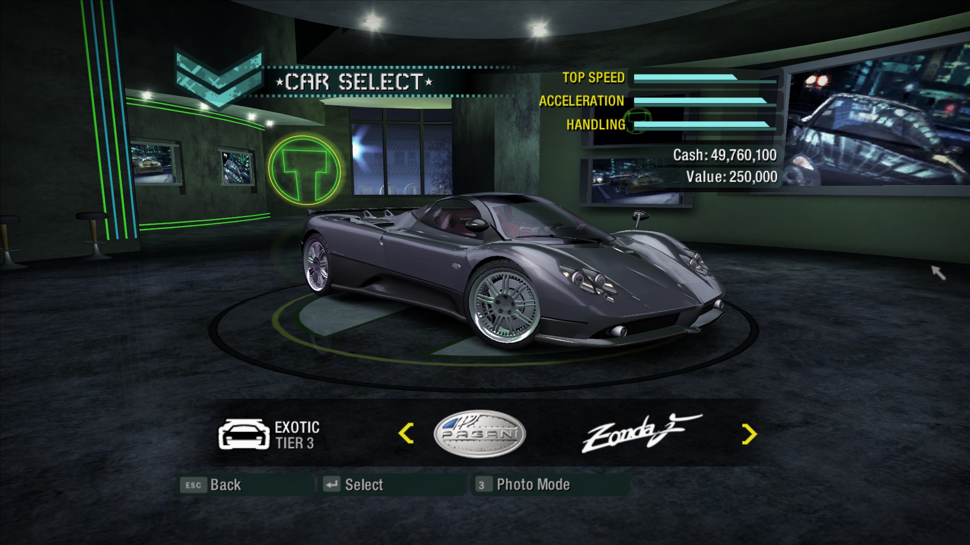 nfs carbon trainer unlock all cars