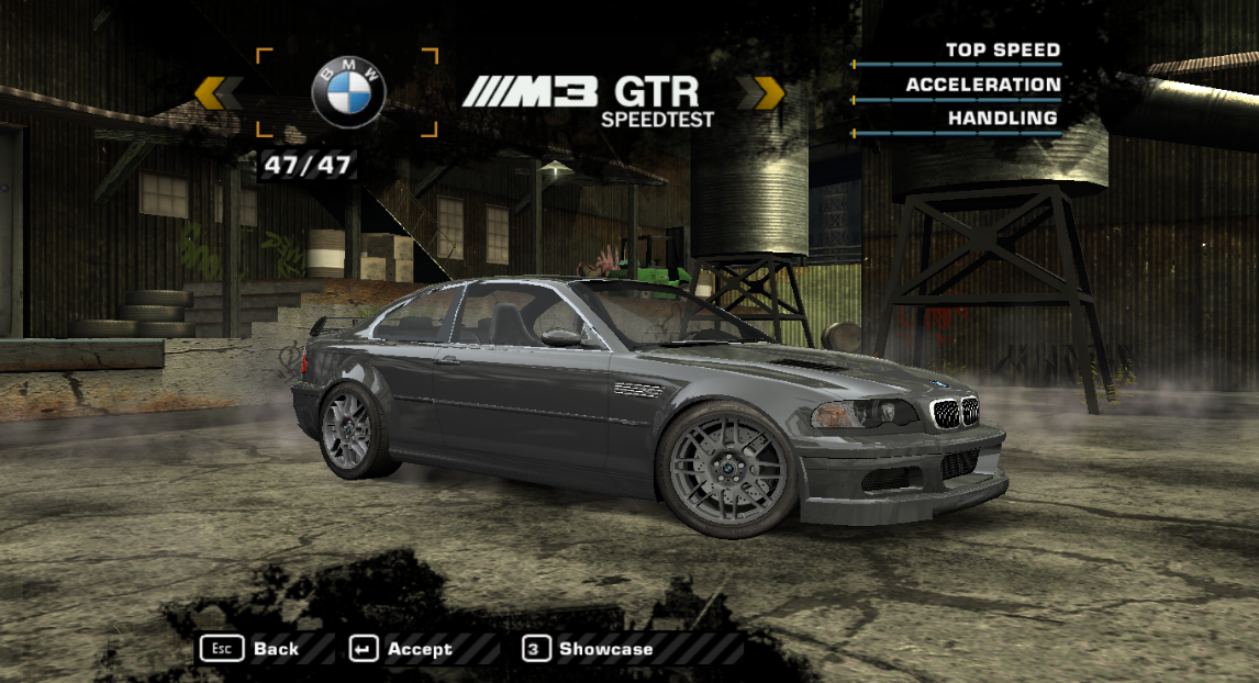 nfs most wanted bmw m3 gtr